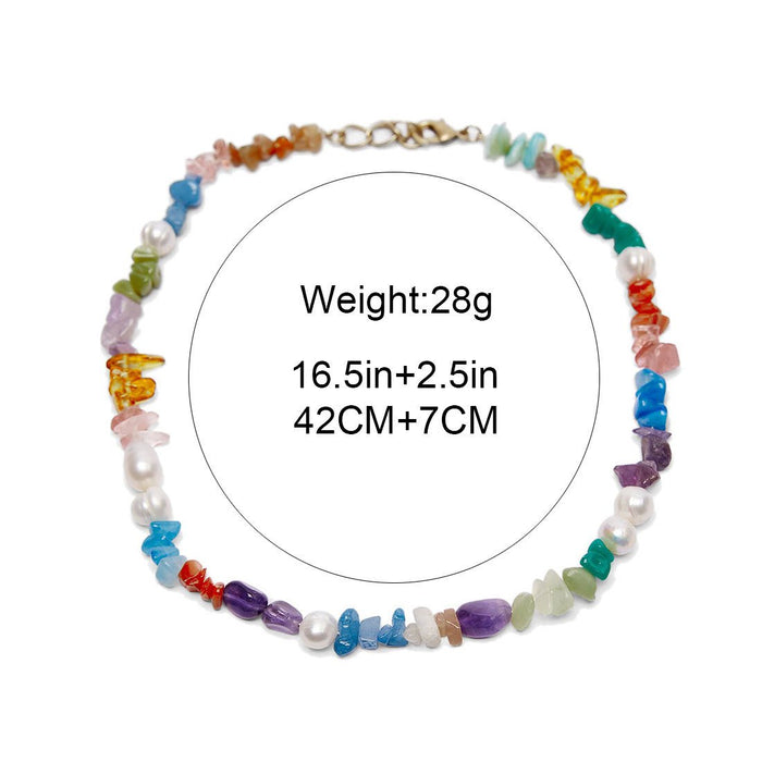 Bohemian Pearl Irregular Natural Gravel Necklace