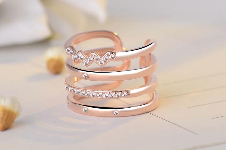Personality Exaggerated Multi-layer Opening Tail Ring