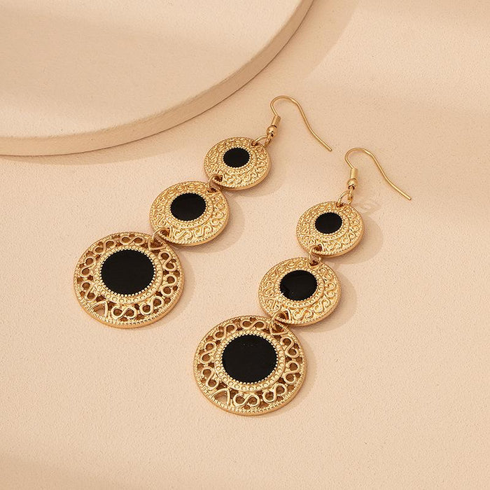 New Women's Retro Personality Geometric Oil Drop Earrings