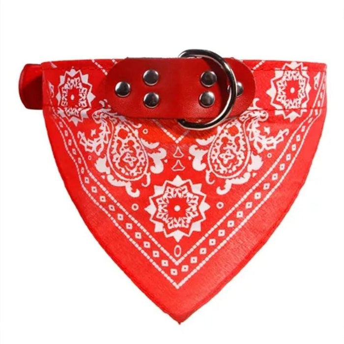 Adjustable dog cat collar with bib puppy scarf