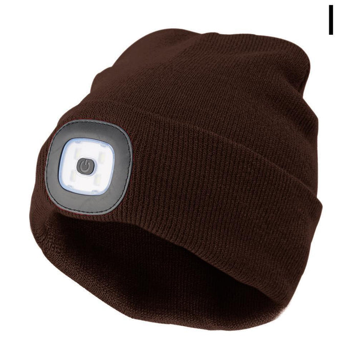 Rechargeable Usb Led Light Keep Warm Beanie