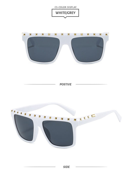 Personalized straight eyebrow rivet Sunglasses