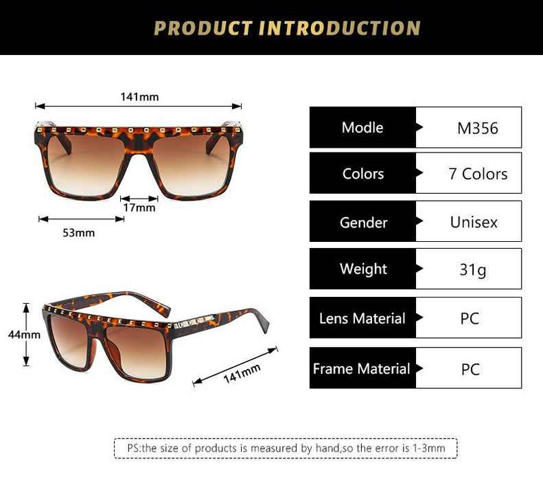 Personalized straight eyebrow rivet Sunglasses