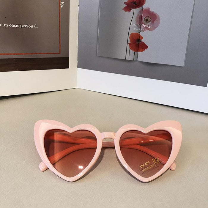 Children's Simple and Sweet Love Frame Sunglasses