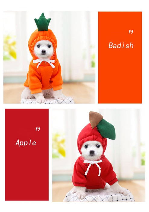 Warm Dog Winter Clothes Cute Fruit Dog Coat Hoodie