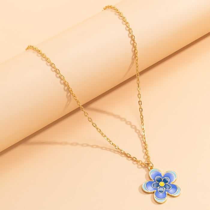 Simple Temperament Flower Pendant Necklace