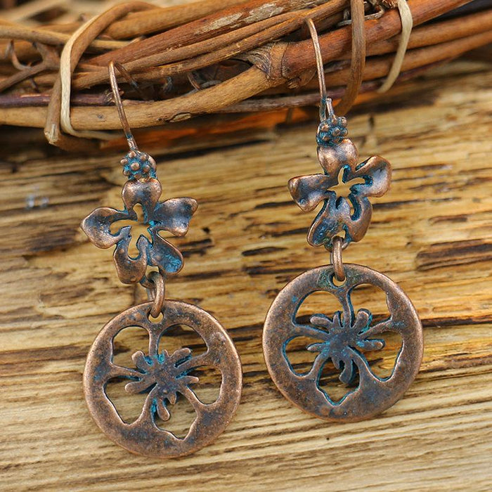 Bohemian Retro Ethnic Geometric Love Sweet Earrings