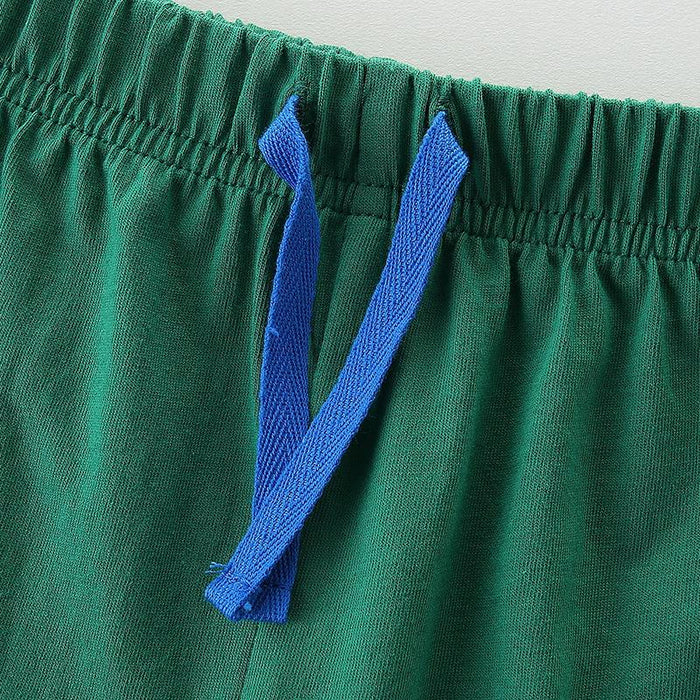 Children's T-shirt Green Pants Knit Short Sleeve Set