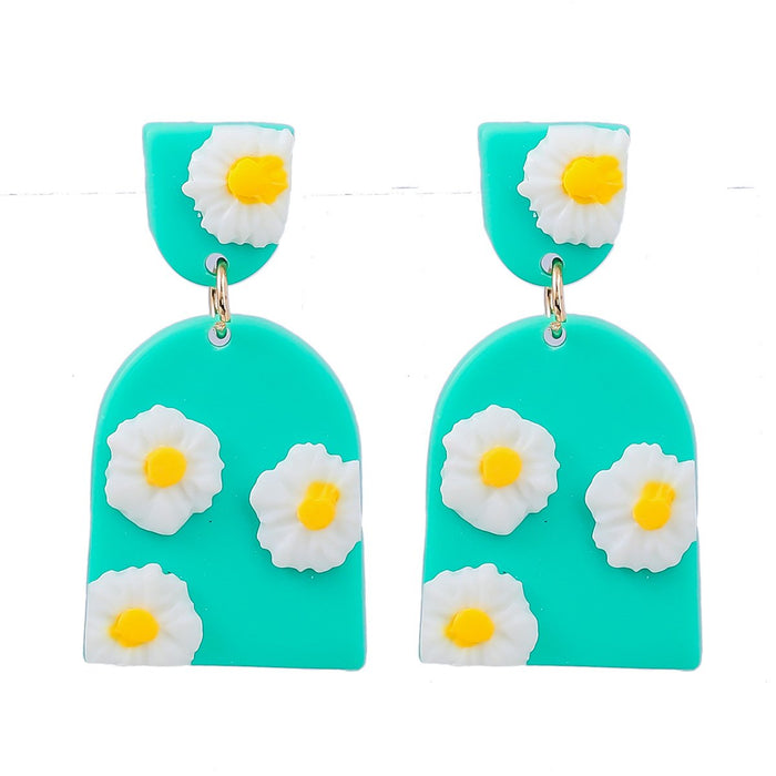 Trendy Simple Geometric Resin Daisy Earrings