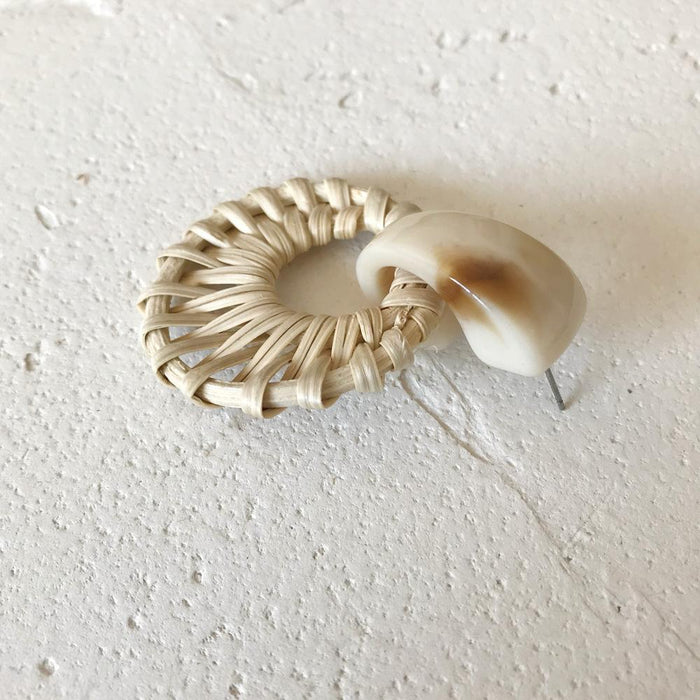 Acrylic Resin Earrings Bamboo Rattan Vintage Earrings Jewelry