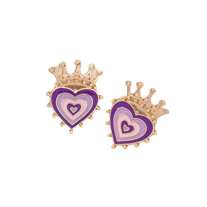 Simple Personality Retro Crown Love Ladies Earrings