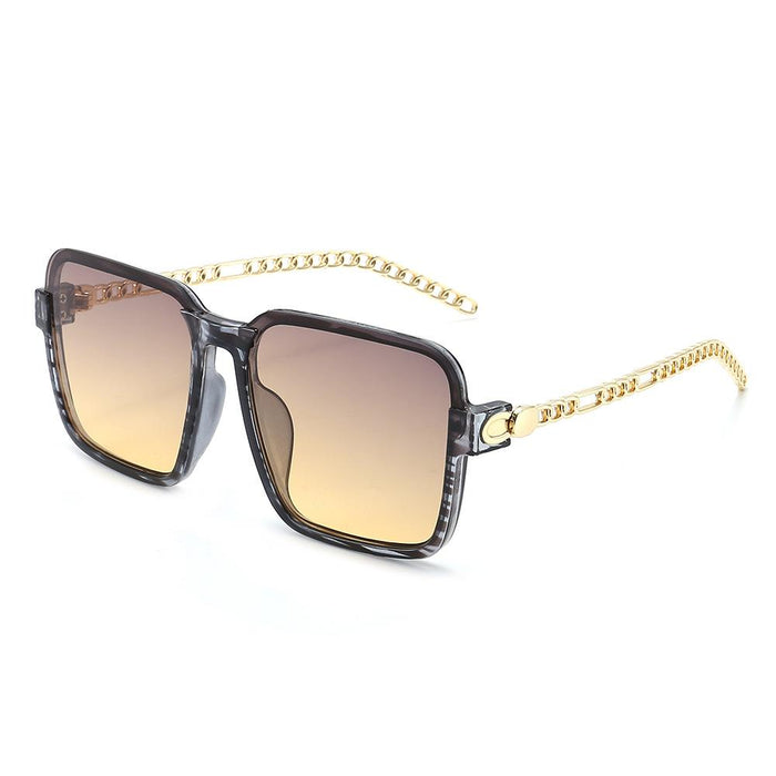 Gradient color black large frame sunglasses