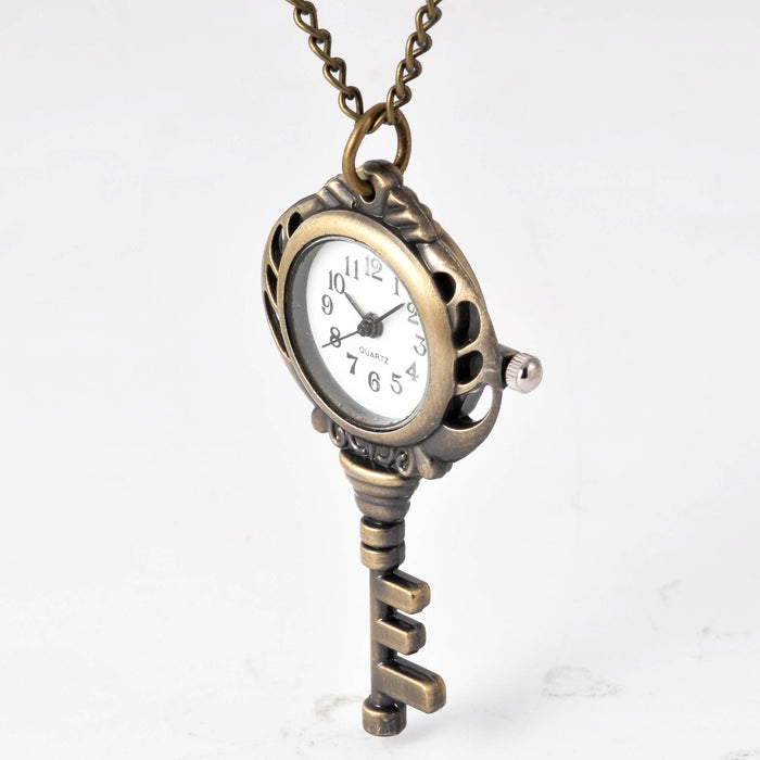 Bronze Pendant Key Shape Small Pocket Watch Ll3724