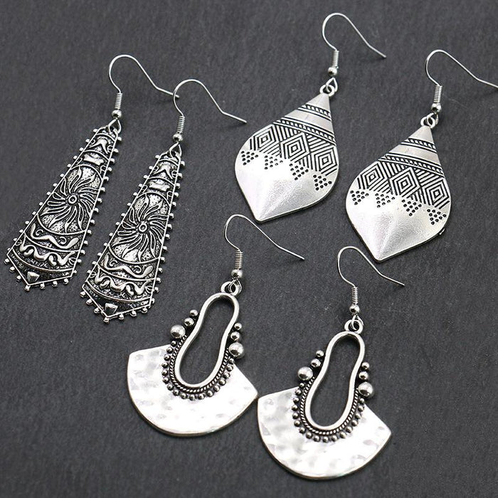 Retro Punk Metallic 3-Pair Earrings