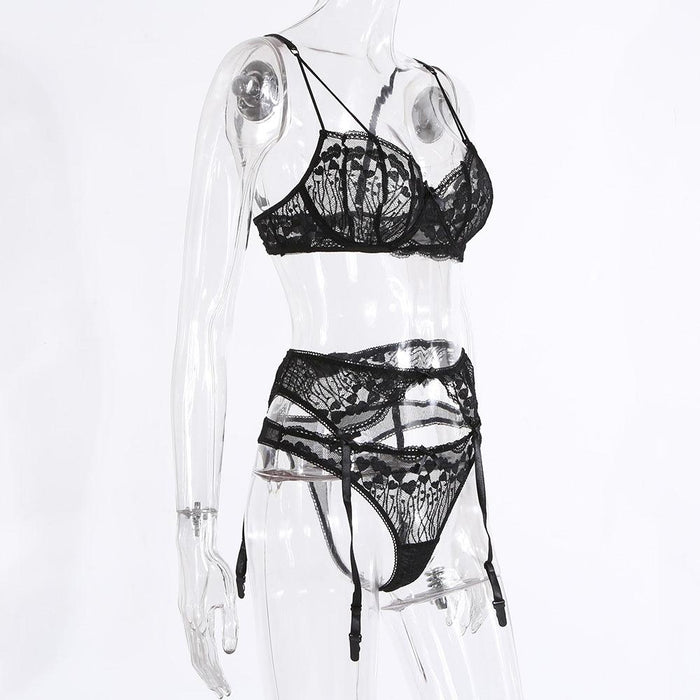 Sexy Lace Lingerie Garter Set Women Intimates Underwear