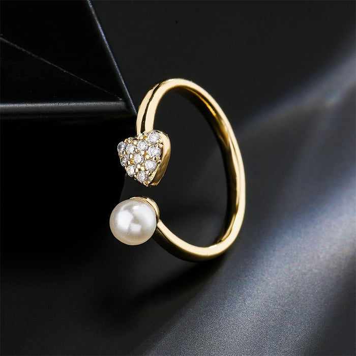 Fashion Simple Love Zircon Open Women's Ring