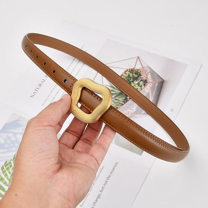 Women's Fashion Solid Color Decorative Small Belt with Dress Decoration