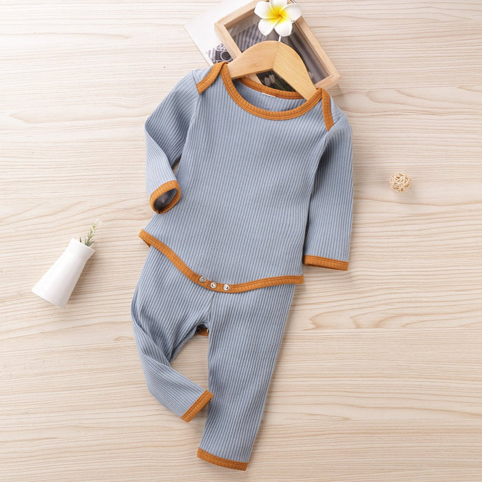 Solid colour pit bar baby Khaki suit