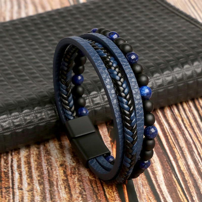 Geometric Gem Metal Patchwork Men'S Bracelets