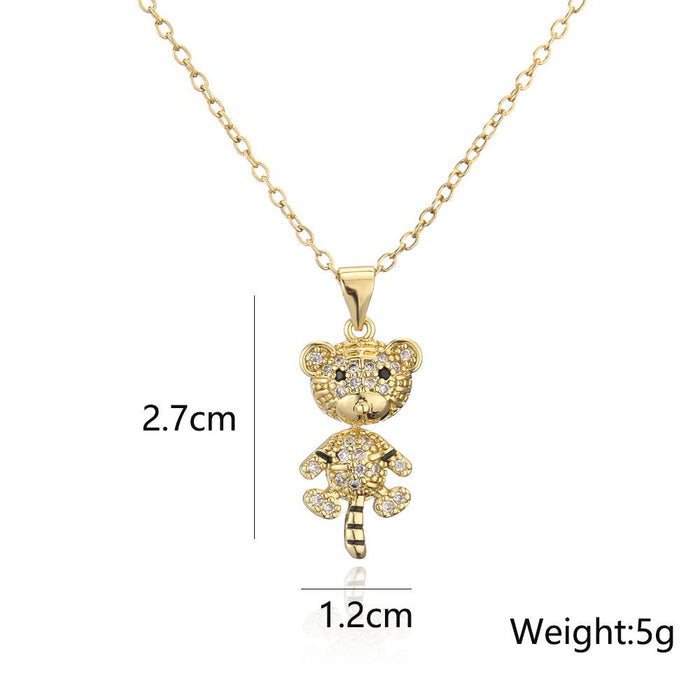 New Exquisite Personality Gold Color Little Tiger Pendant Necklace