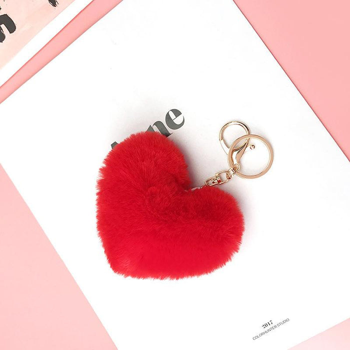 Love Wool Ball Metal Key Chain Car Pendant Women's Bag Pendant