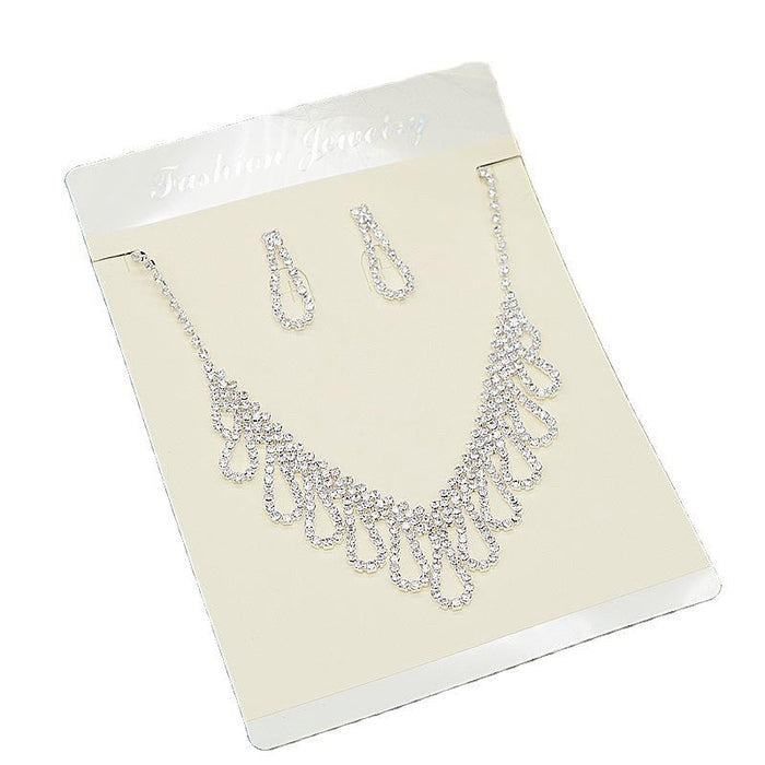 New Simple Women's Jewelry Earrings Necklace Two Piece Set