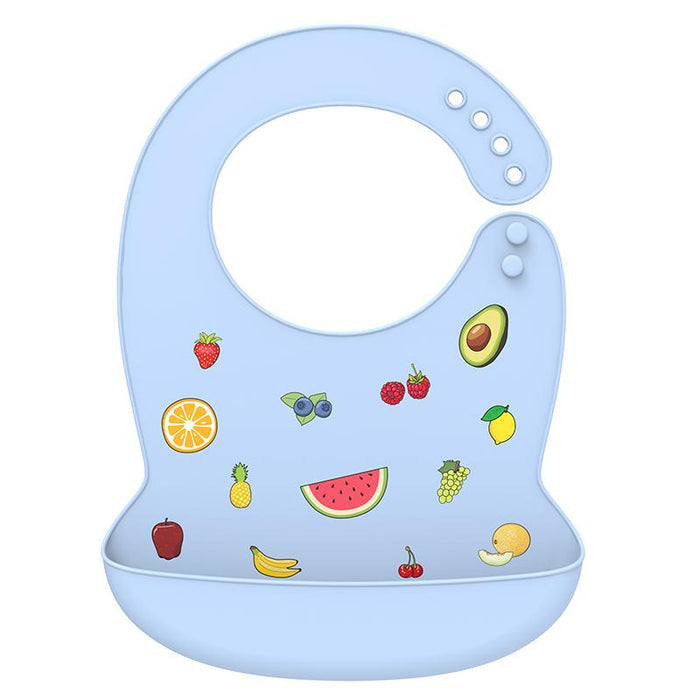 Silicone Baby Bib Waterproof Cartoon Feeding Soft Adjustable Scarf