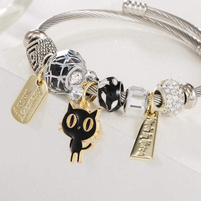 DIY Cat Bracelet Titanium Steel Bracelet