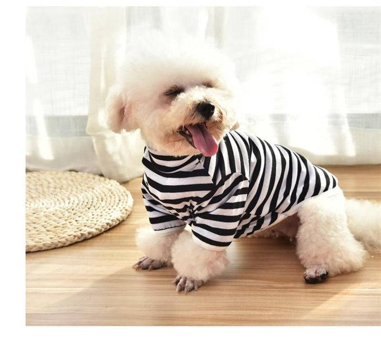 Summer dog clothes small and medium dog pet striped cotton
