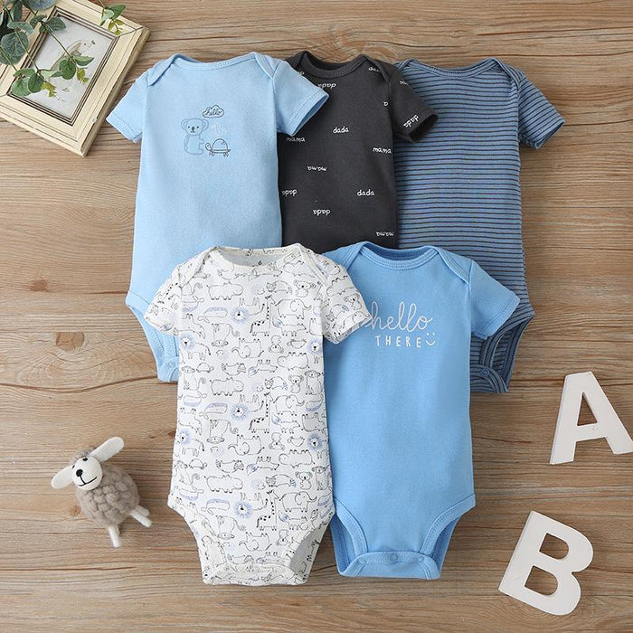 5pc Pack Cartoon Baby Summer Jumpsuit