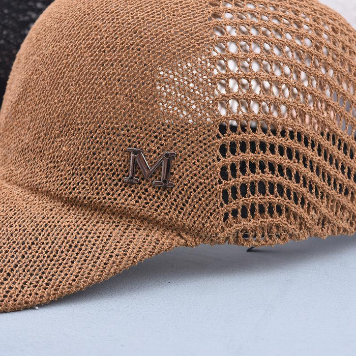 Summer Outdoor Letter M Hollow Baseball Cap