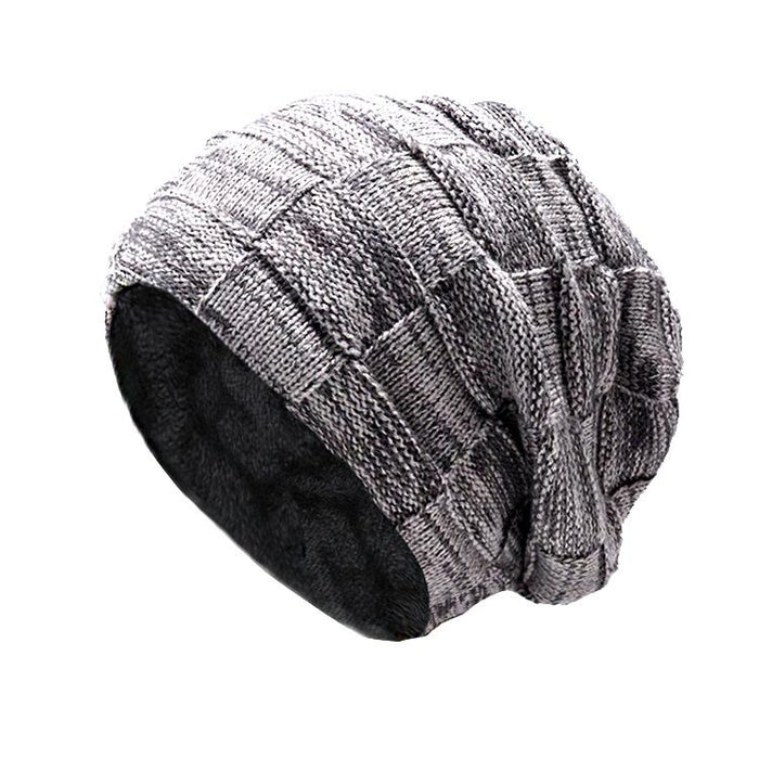 Men's Winter Knitted Pullover Wool Hat Scarf Set