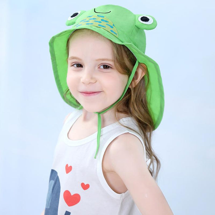Children's Uv50 + Summer Sunscreen Cartoon Shawl Hat