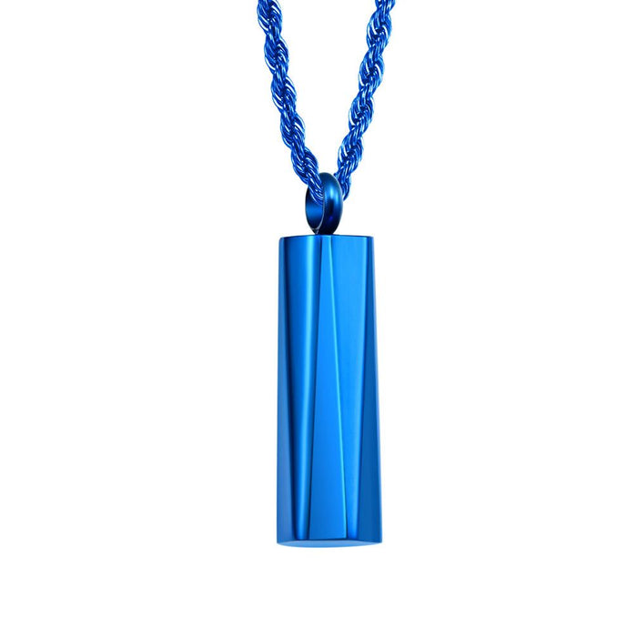 Men's Simple Stainless Steel Cylindrical Pendant Necklace