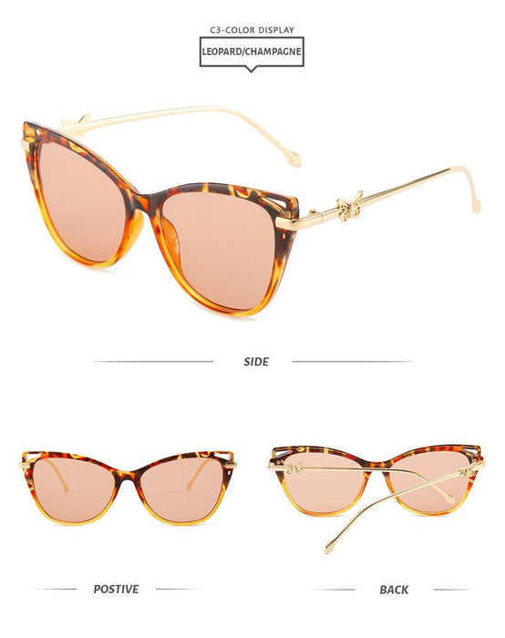 Cat Eye Sunglasses personality butterfly metal sunglasses