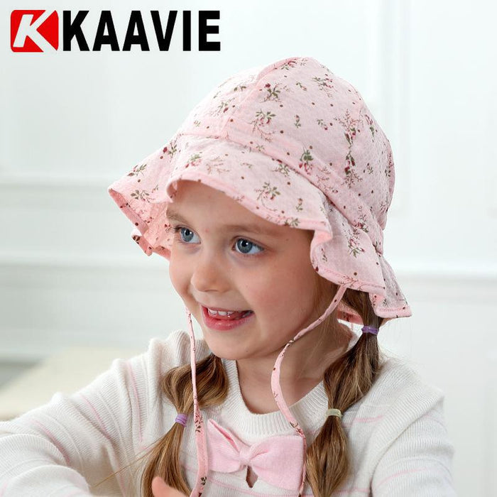 Spring Floral Ruffled Children's Bucket Hat