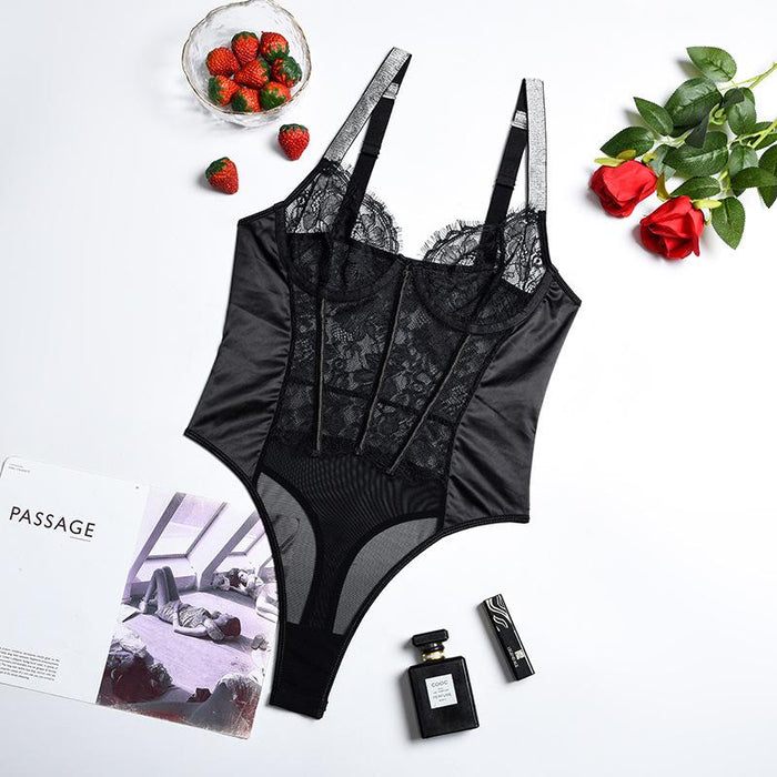 Women's Lace Mesh One-piece Lingerie Sexy Bodysuit