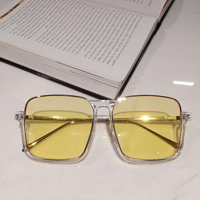 Fashion Simple Square Large Frame Personalized Sunglasses