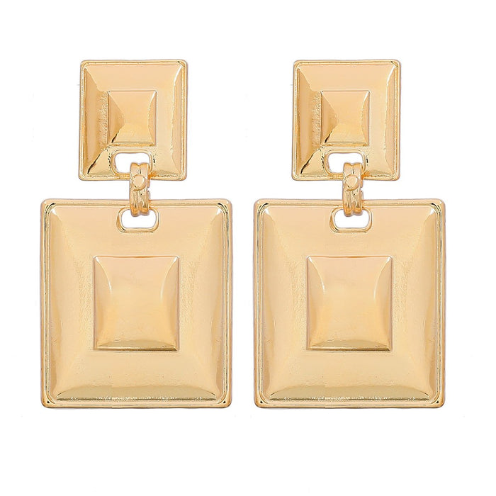 Geometric Simple Multi-layer Alloy Electroplating Earrings