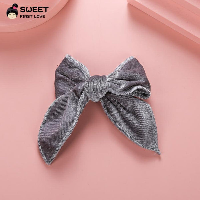 Velvet Bow Dovetail Hairpin Horsetail Clip