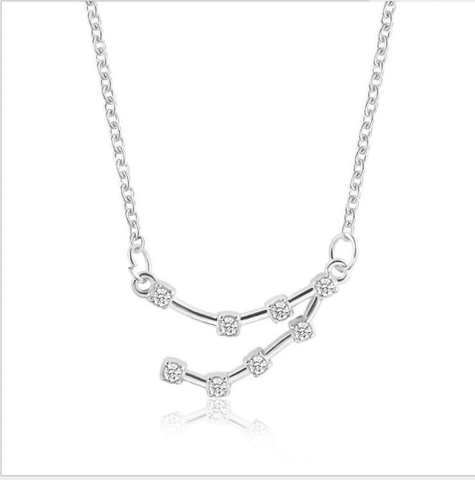 Twelve Constellations Diamond Inlaid Card Clavicle Chain