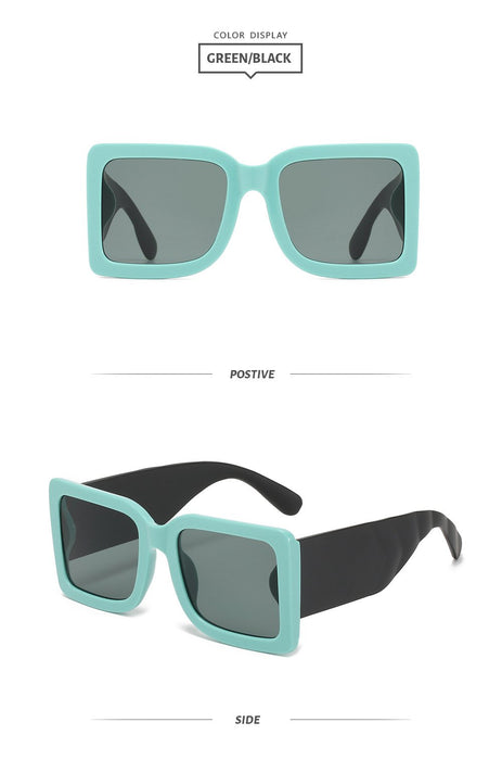 Sunglasses square large frame UV protection