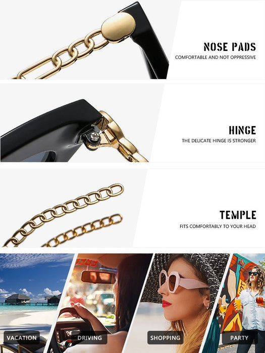 Cat's eye chain Sunglasses