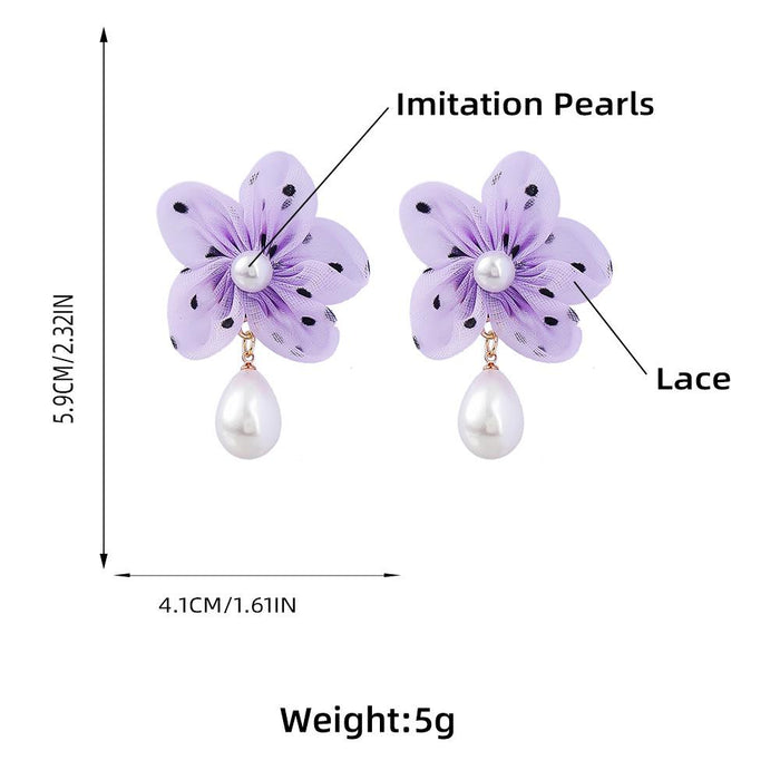Bohemian Lace Flower Woven Bead Earrings