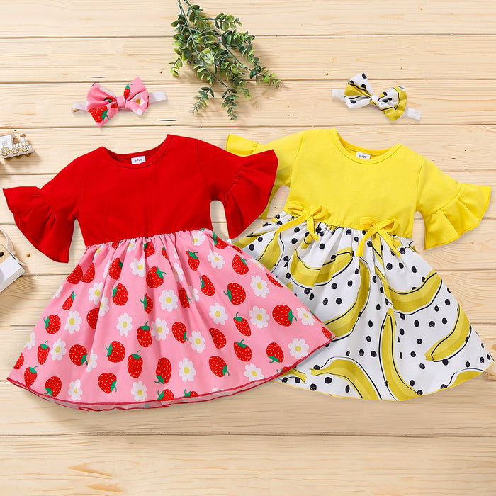 Summer sweetheart strawberry girl dress children's wear