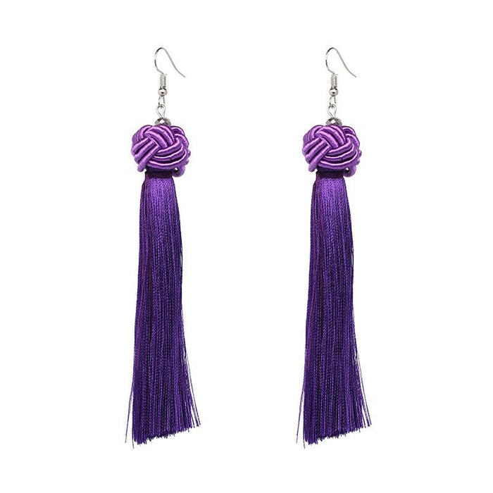 New Simple Hand Woven Earrings Tassel Earrings Accessories
