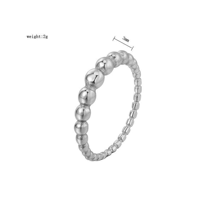 Simple Round Bead Women's Small Titanium Steel Ring