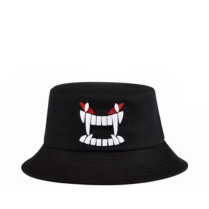 New Embroidered Big Teeth Bucket Hat Sun Hat