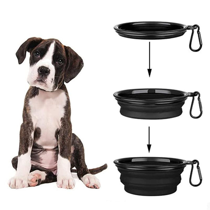 1000ML Silicone Dog Feeding Bowl With Carabiner Folding Cat Bowl