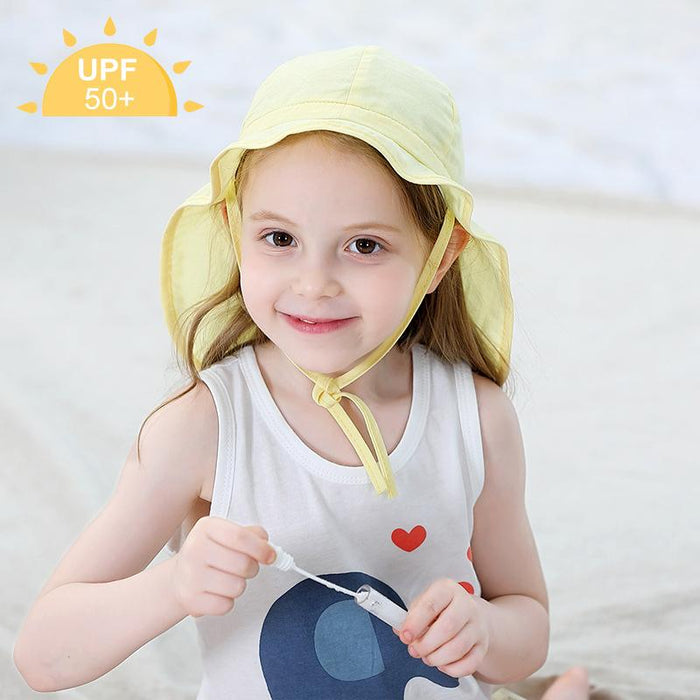 Pure Cotton Summer UV Proof Children's Sunscreen Shawl Hat